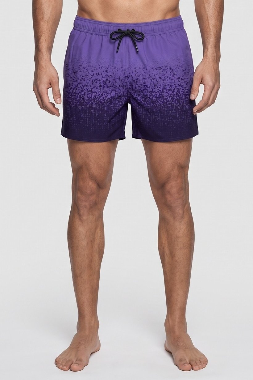 Men Monogram Print Board Shorts, Multicolor