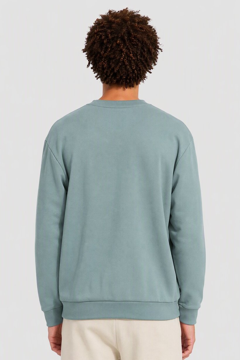 Men Boxy Fit Long Sleeve Outdoor Sweatshirt, Sage Green