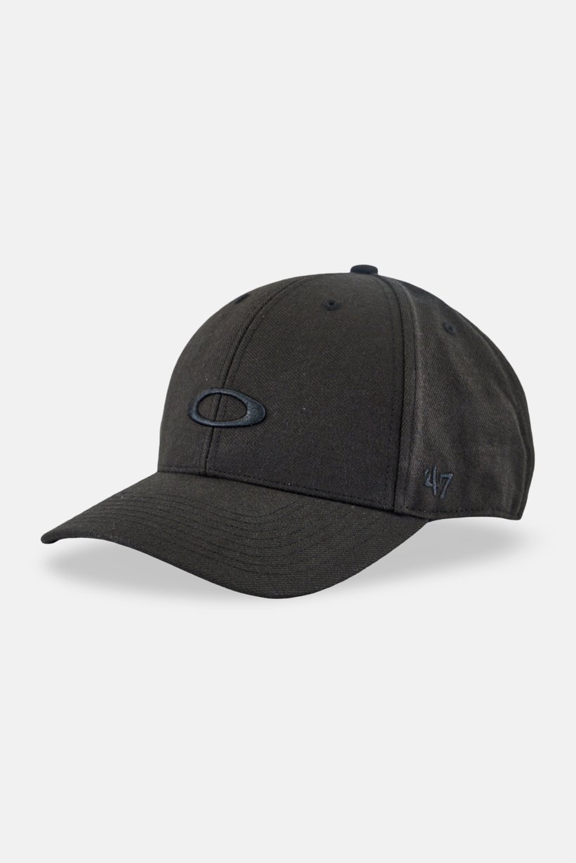 Men Embroidered Logo Velcro Closure Baseball Cap, Black