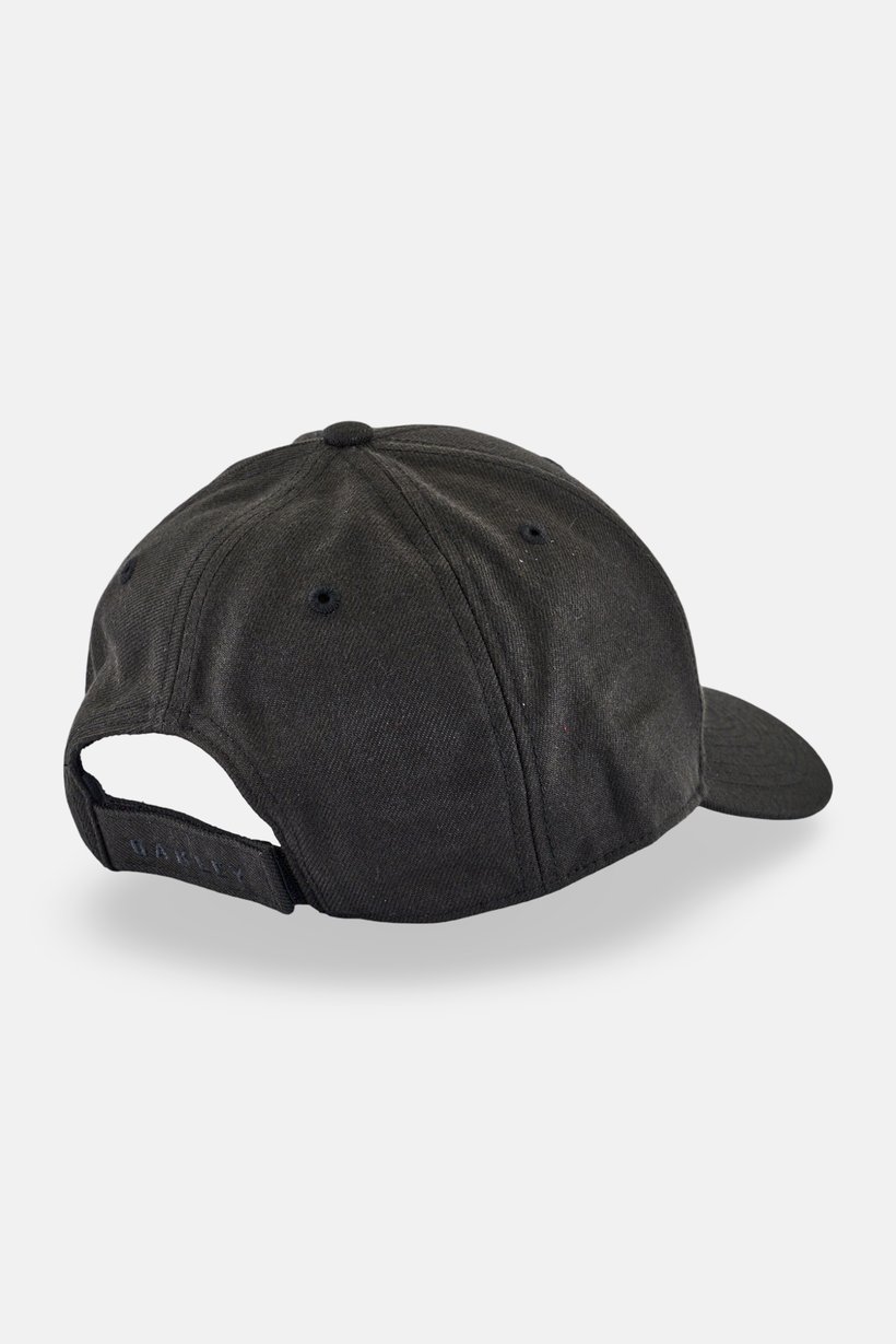 Men Embroidered Logo Velcro Closure Baseball Cap, Black