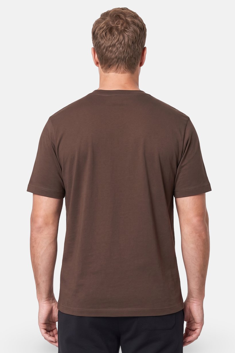 Men Regular Fit Short Sleeve Outdoor T-Shirt, Brown