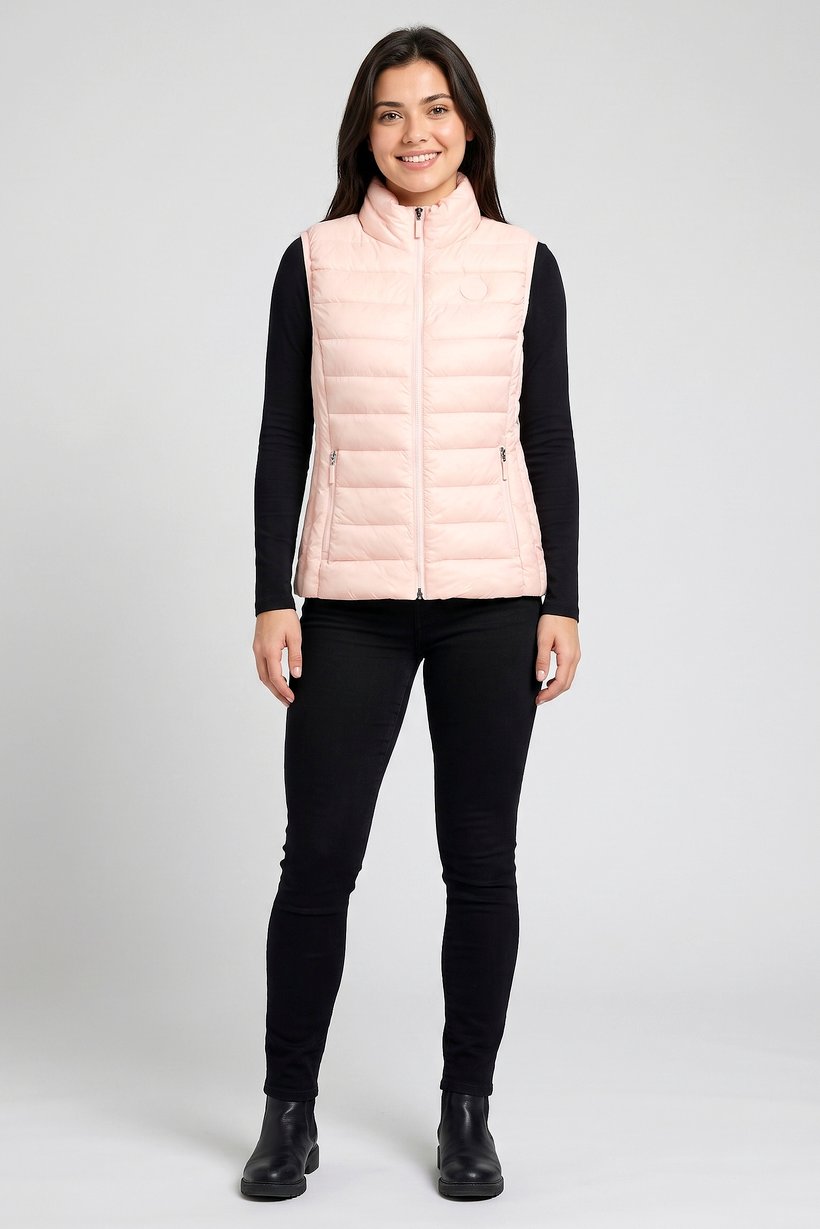 AX Armani Exchange Women Quilted Vest Jacket, Pink