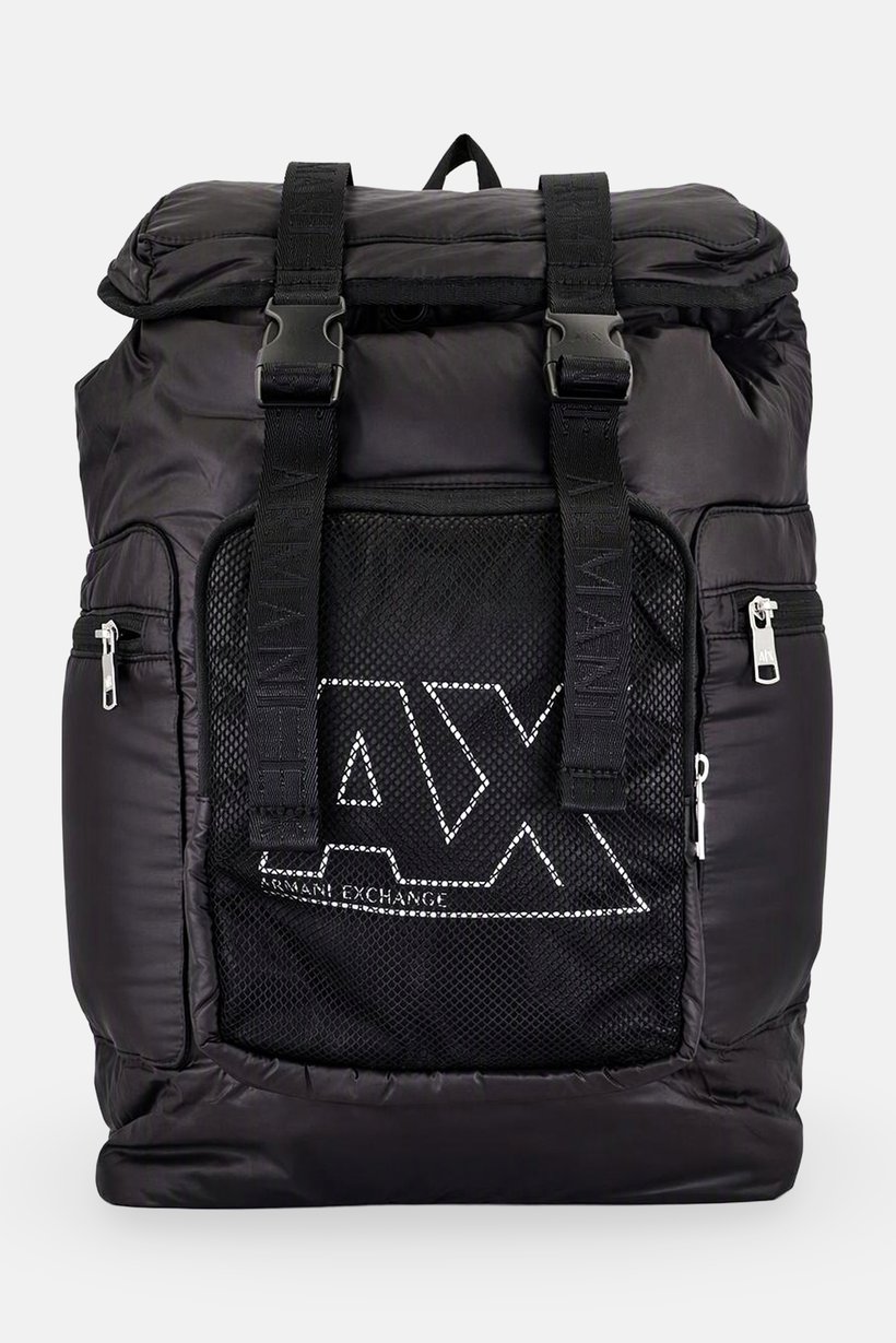 AX Armani Exchange Men Brand Logo Quilted Backpack, Black