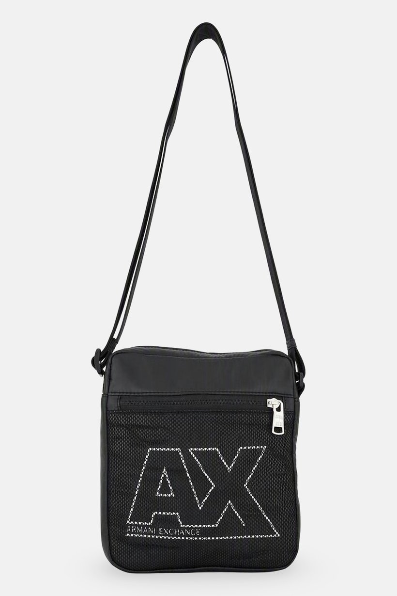 AX Armani Exchange Men Brand Logo Cross Body Bag, Black