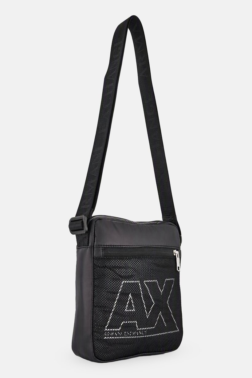 AX Armani Exchange Men Brand Logo Cross Body Bag, Black
