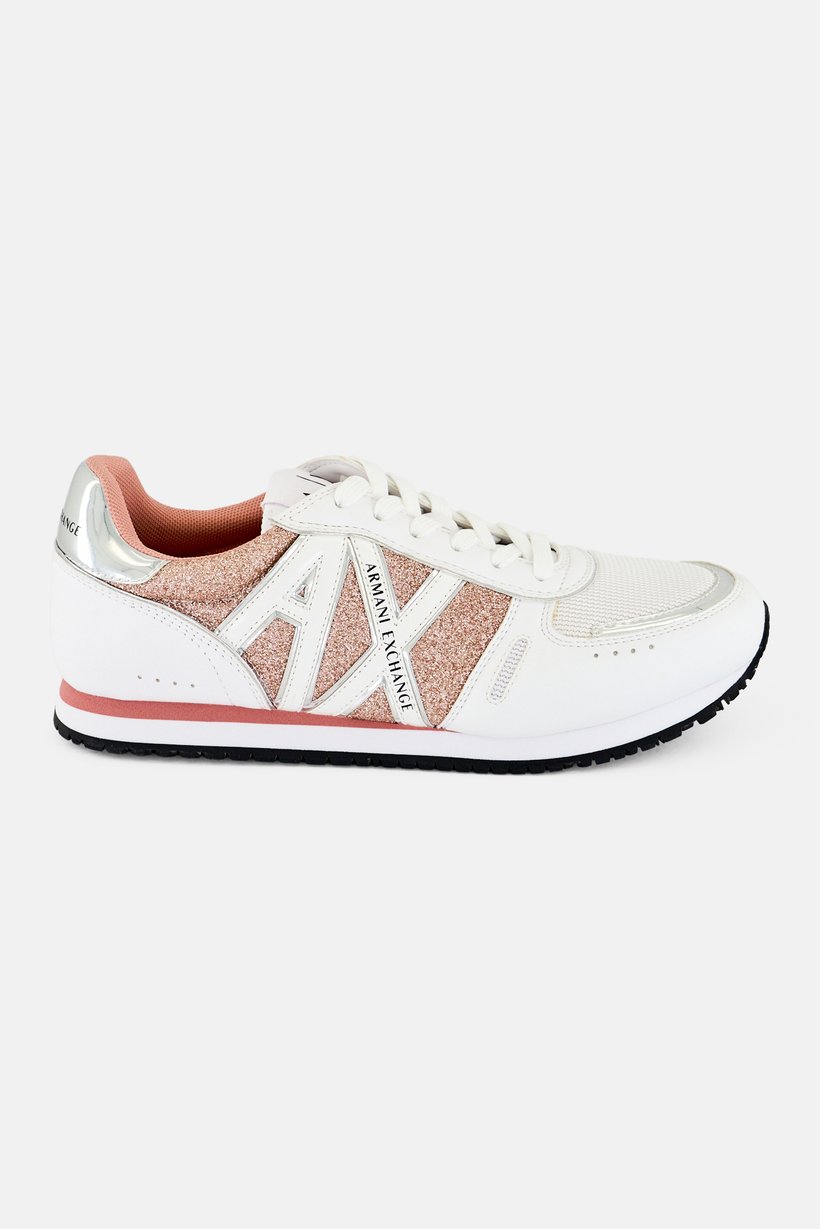 AX Armani Exchange Women Brand Logo Lace Up Sneakers, White