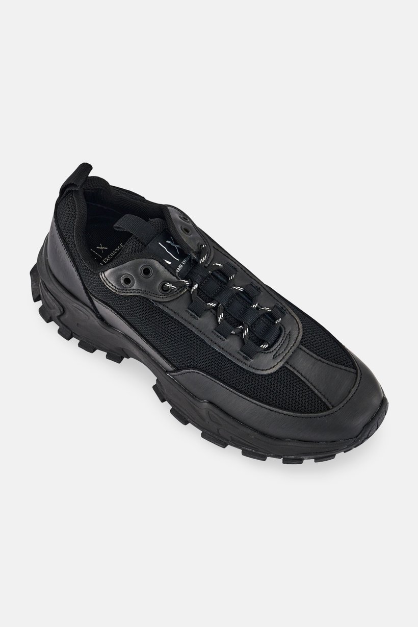 Armani Exchange Men Textile Lace Up Casual Shoes, Black