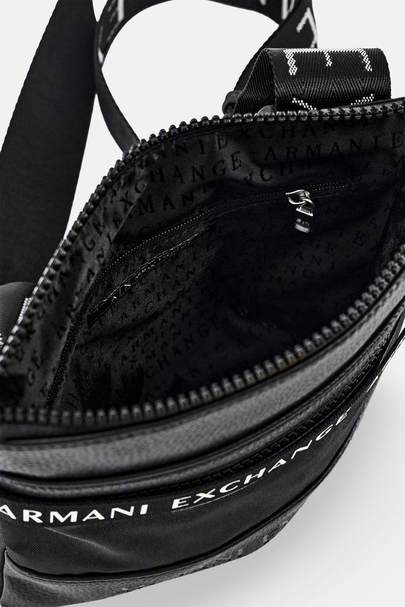 AX Armani Exchange Men Brand Logo Cross Body Bag, Black
