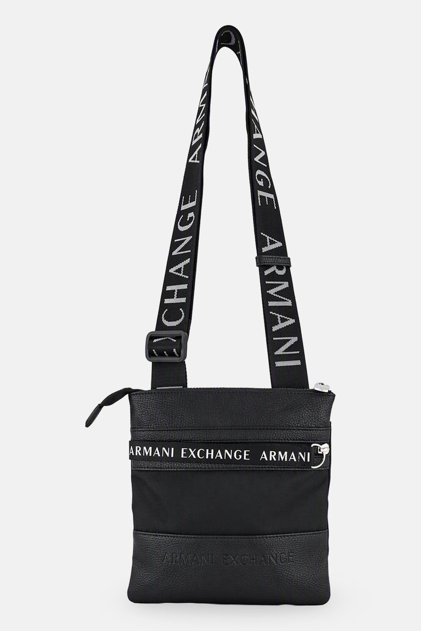 AX Armani Exchange Men Brand Logo Cross Body Bag, Black
