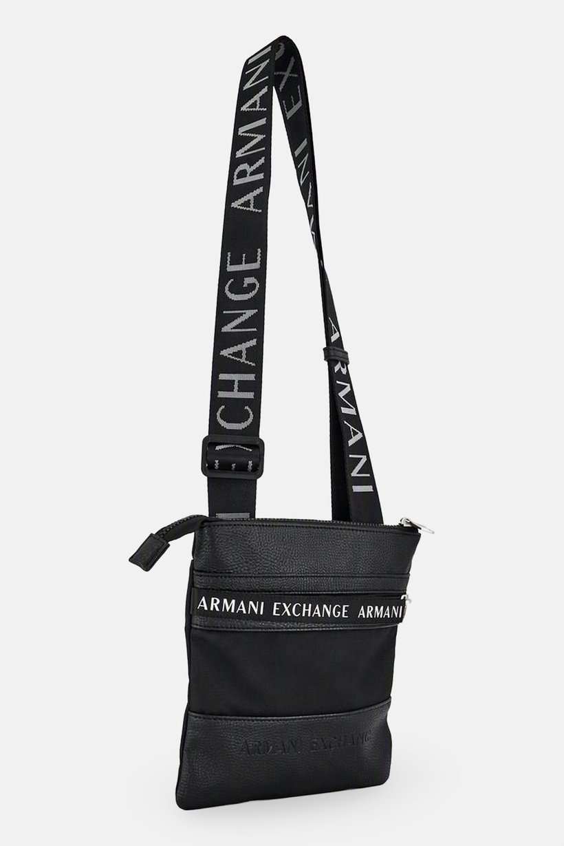 AX Armani Exchange Men Brand Logo Cross Body Bag, Black