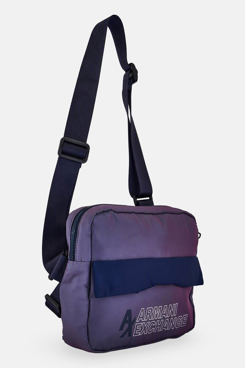 Armani Exchange Men Brand Logo Backpack, Reflective