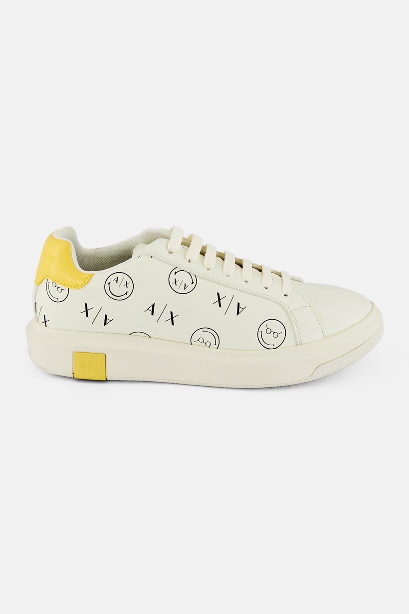 AX Armani Exchange Men Brand Logo Lace Up Sneakers, Off-White