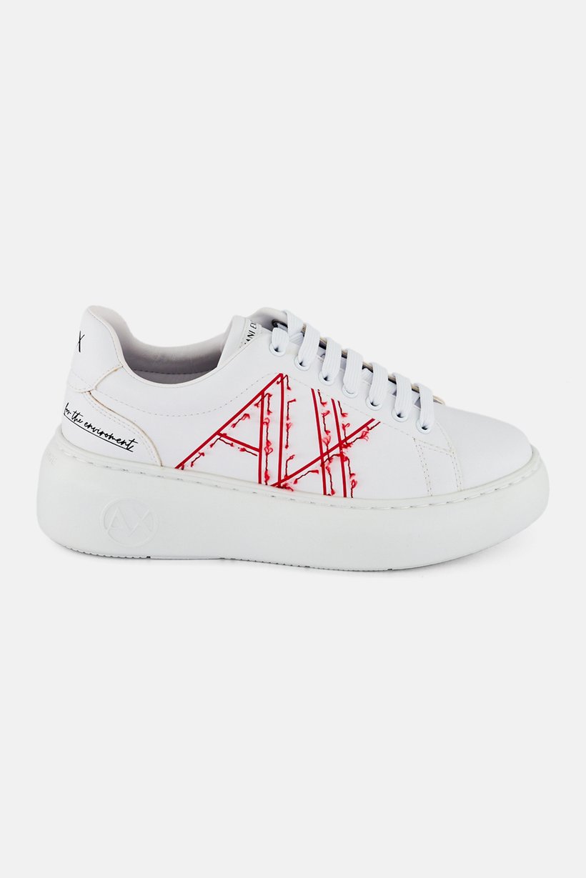 AX Armani Exchange Women Lace Up Casual Shoes, White
