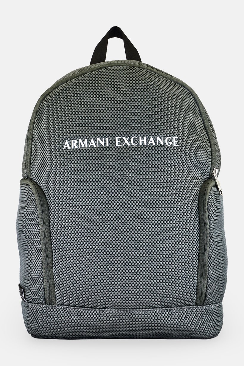 AX Armani Exchange Men Brand Logo Textured Backpack, Olive