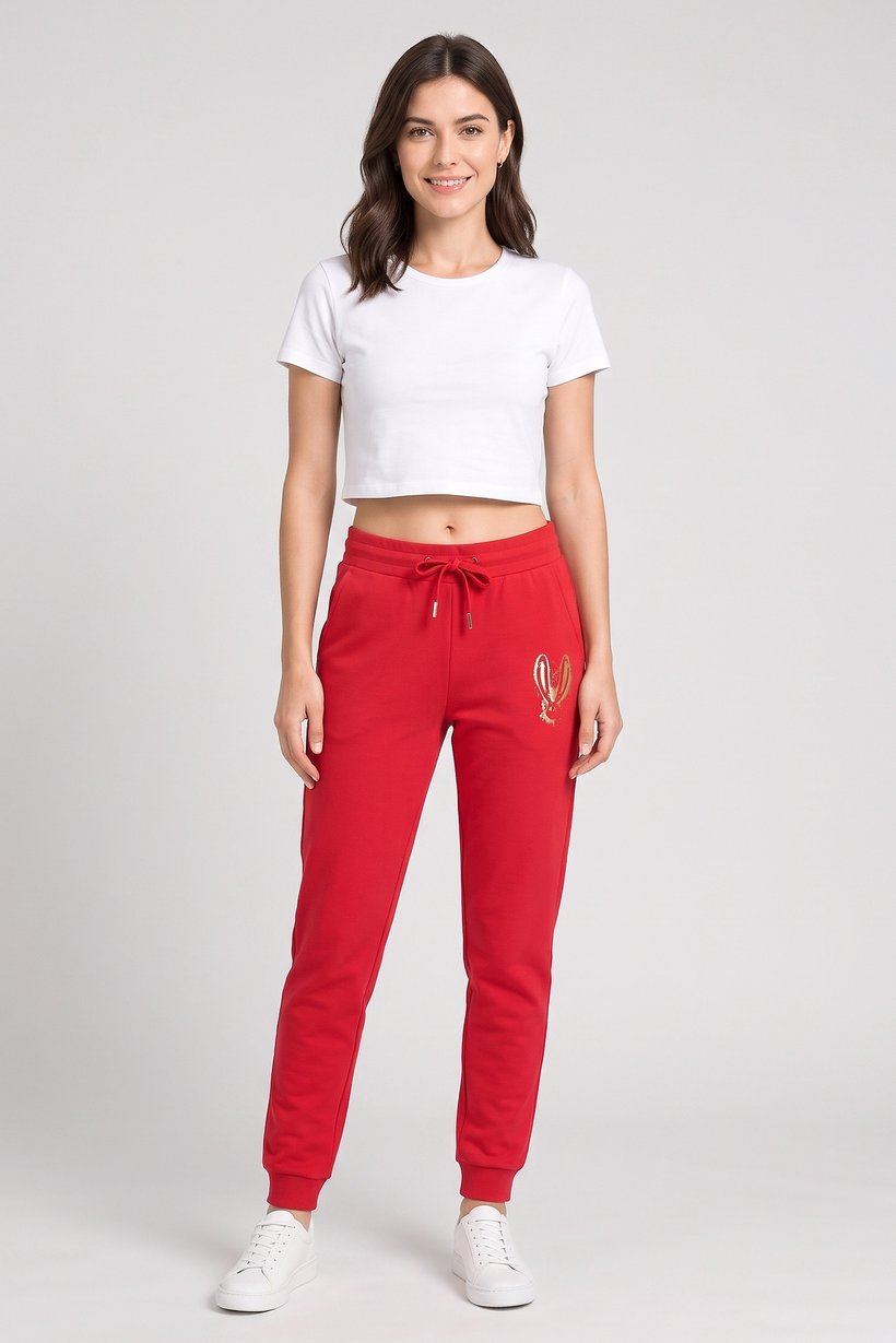 Armani Exchange Women Brand Logo Jogger Pants, Red