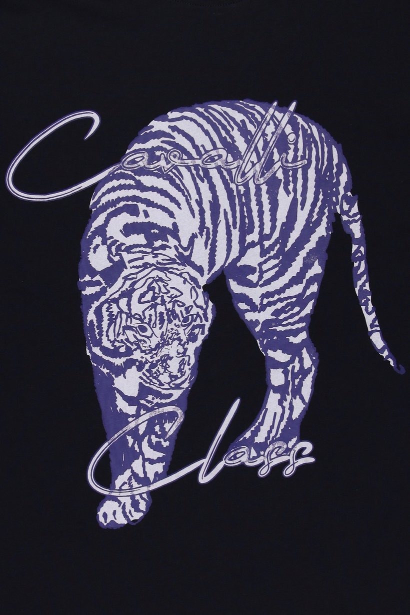 Men Crew Neck Graphic Print Short Sleeve T-Shirt, Navy