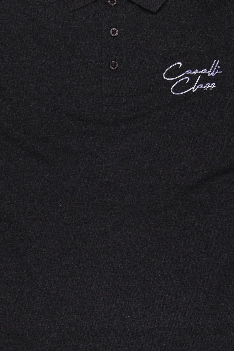 Men Regular Fit Brand Logo Short Sleeve Polo Shirt, Dark Grey