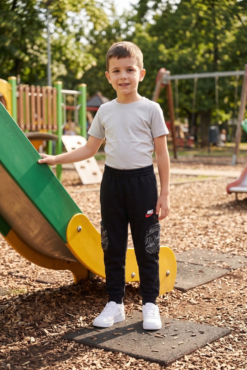 Toddlers Boy Sportswear Fit Outdoor Sweatpants, Black