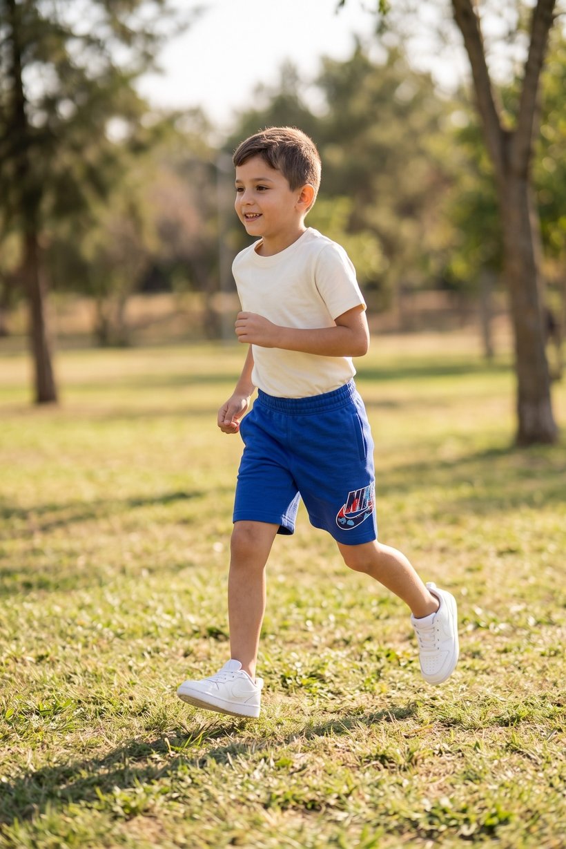 Kids Boy Sportswear Graphic Print Outdoor Shorts, Blue