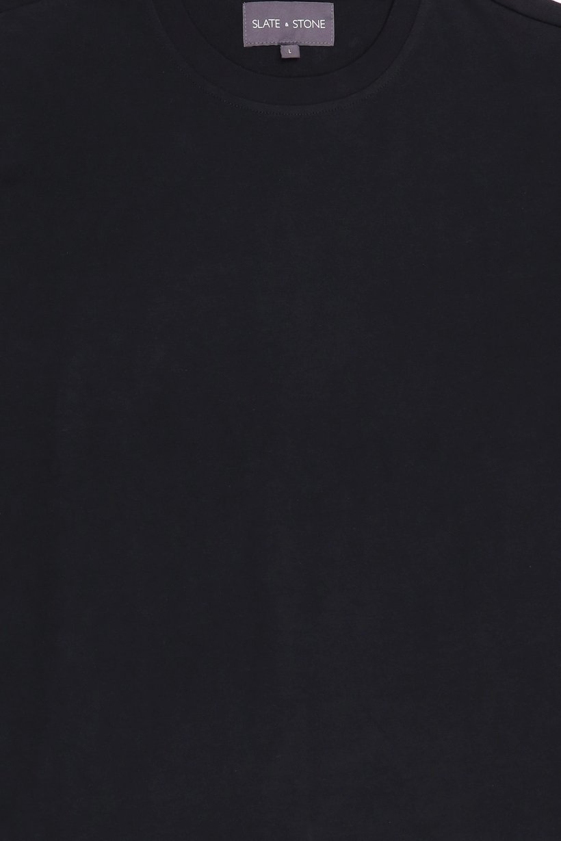Men Crew Neck Short Sleeve Solid T-Shirt, Black