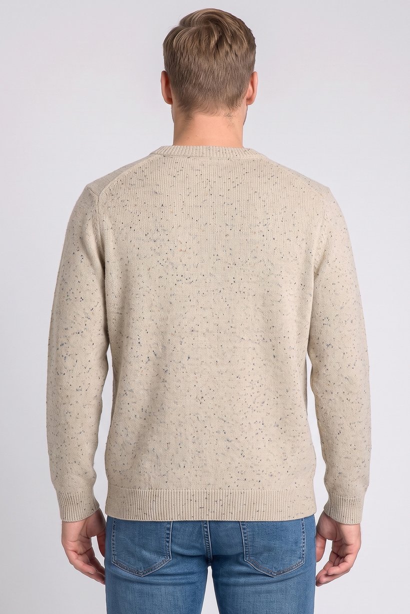 Men Crew Neck Knitted Long Sleeve Sweater, Multicolor