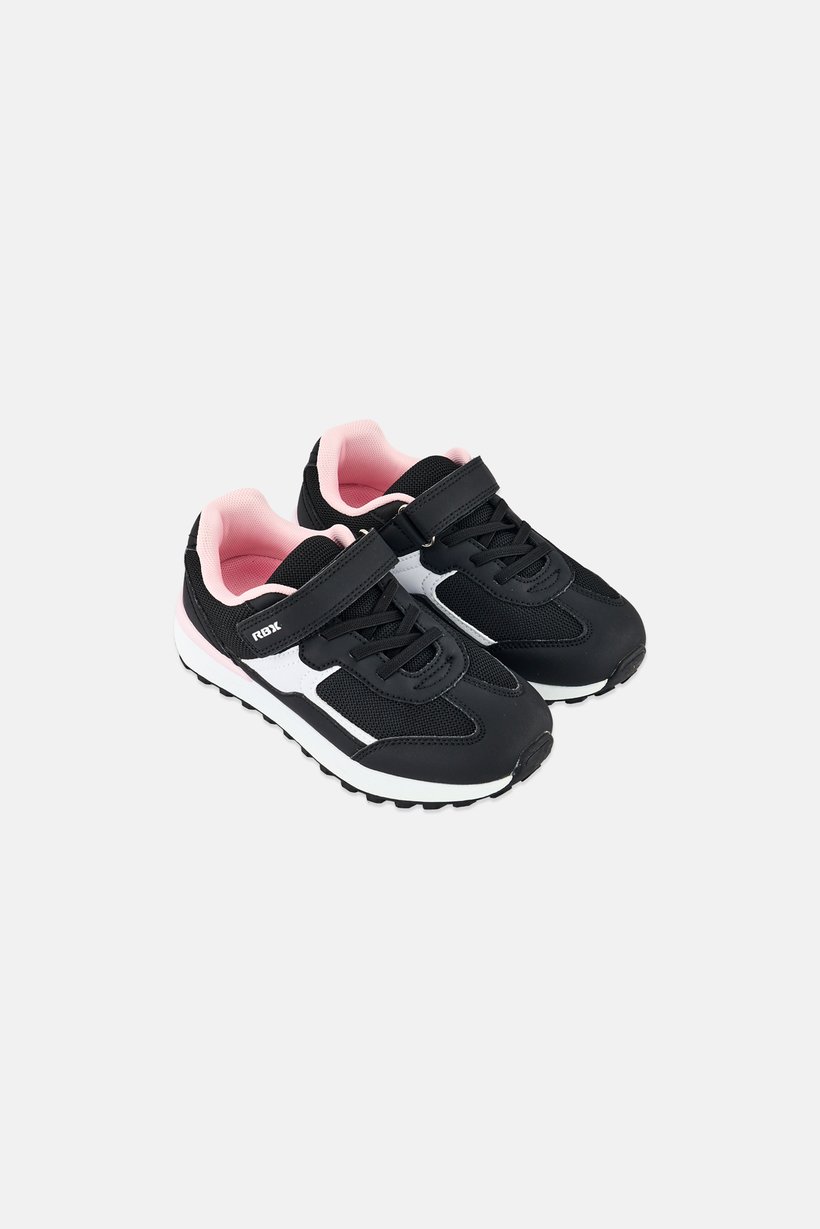 Kids Girl Velcro Closure Outdoor Shoes, Black