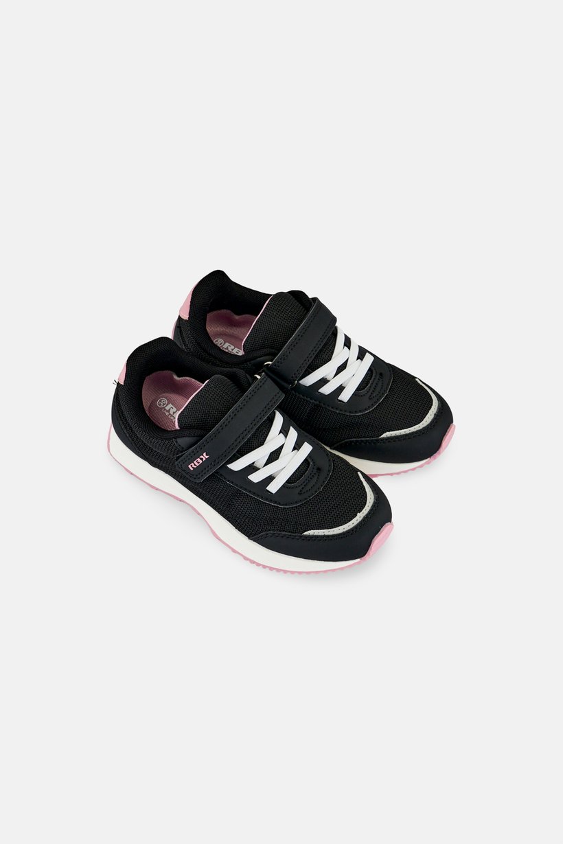Kids Girl Velcro Closure Outdoor Shoes, Black