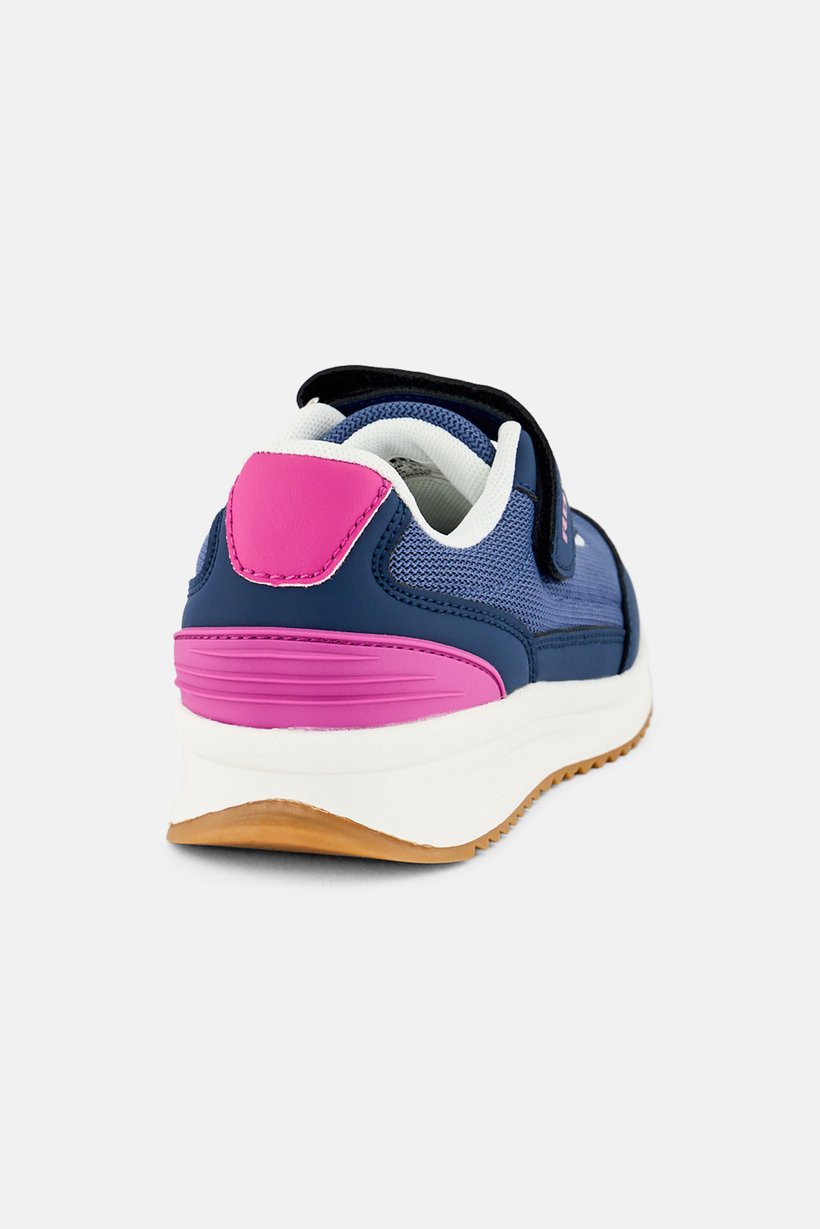 Kids Girl Velcro Closure Outdoor Shoes, Navy