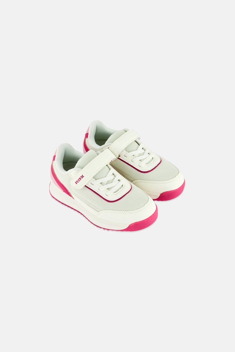 Kids Girl Velcro Closure Outdoor Shoes, White