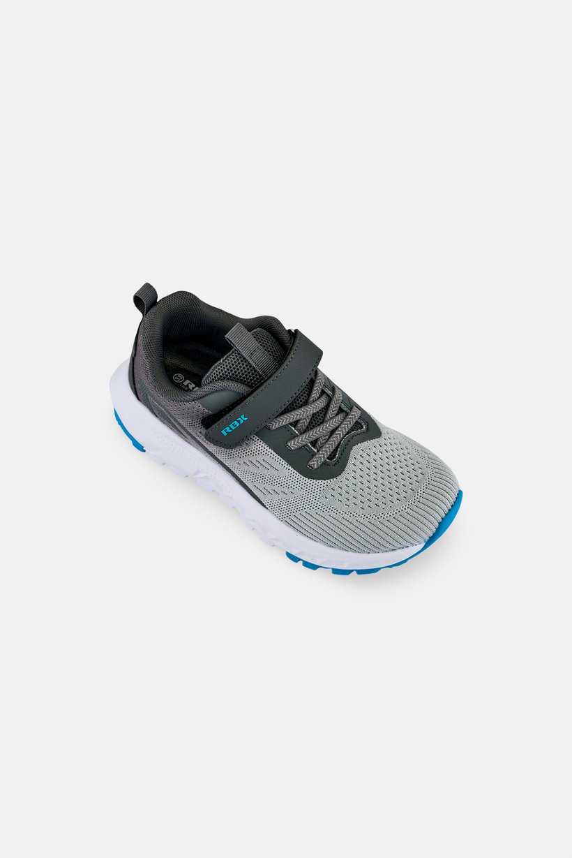 Kids Boy Velcro Closure Running Shoes, Grey