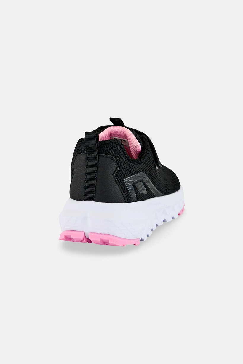 Kids Girl Velcro Closure Running Shoes, Black