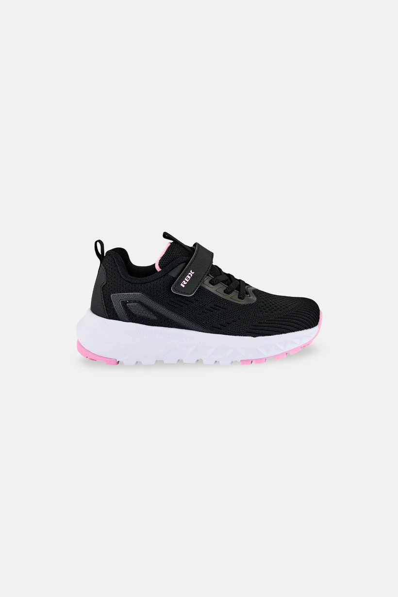 Kids Girl Velcro Closure Running Shoes, Black