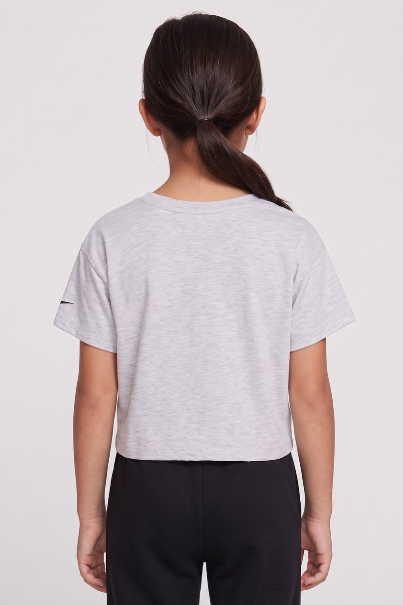 Kids Girl Sportswear Fit Short Sleeve Outdoor Top, Grey