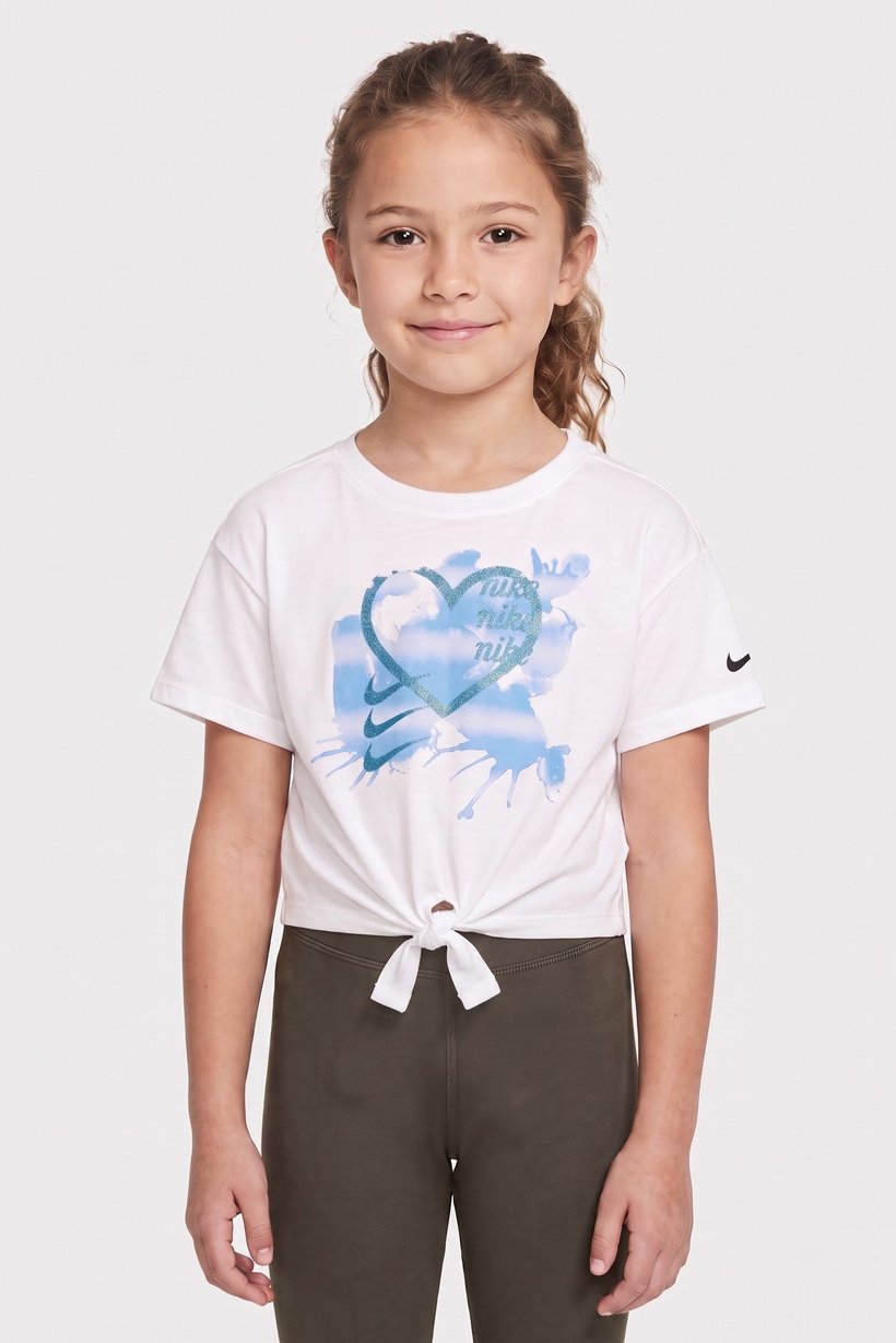 Kids Girl Sportswear Fit Short Sleeve Outdoor Top, White