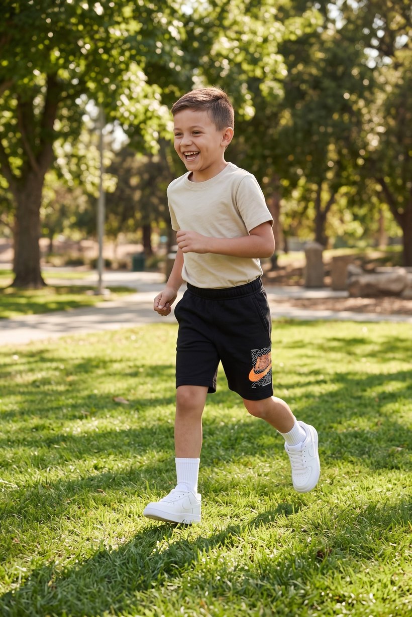 Toddlers Boy Sportswear Fit Outdoor Shorts, Black