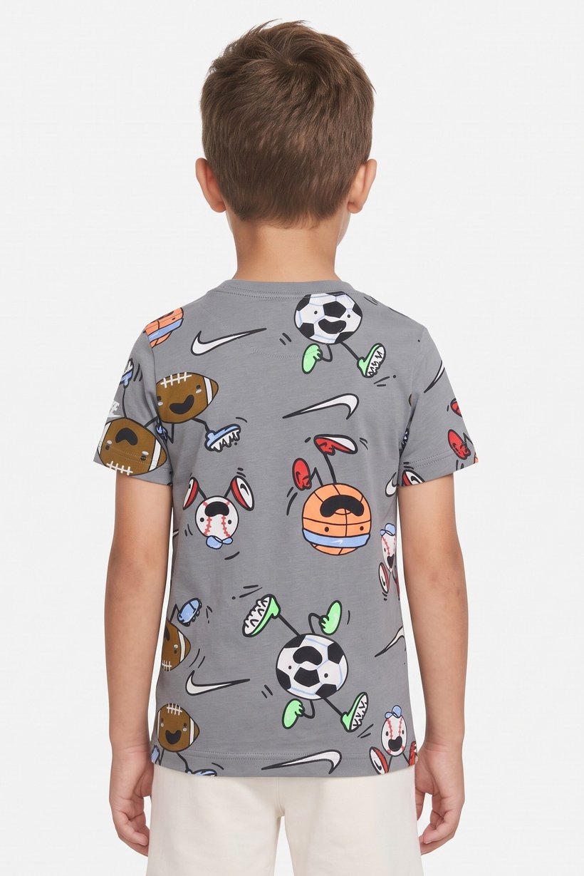 Toddlers Boy Short Sleeve Allover Print Top, Multicolor