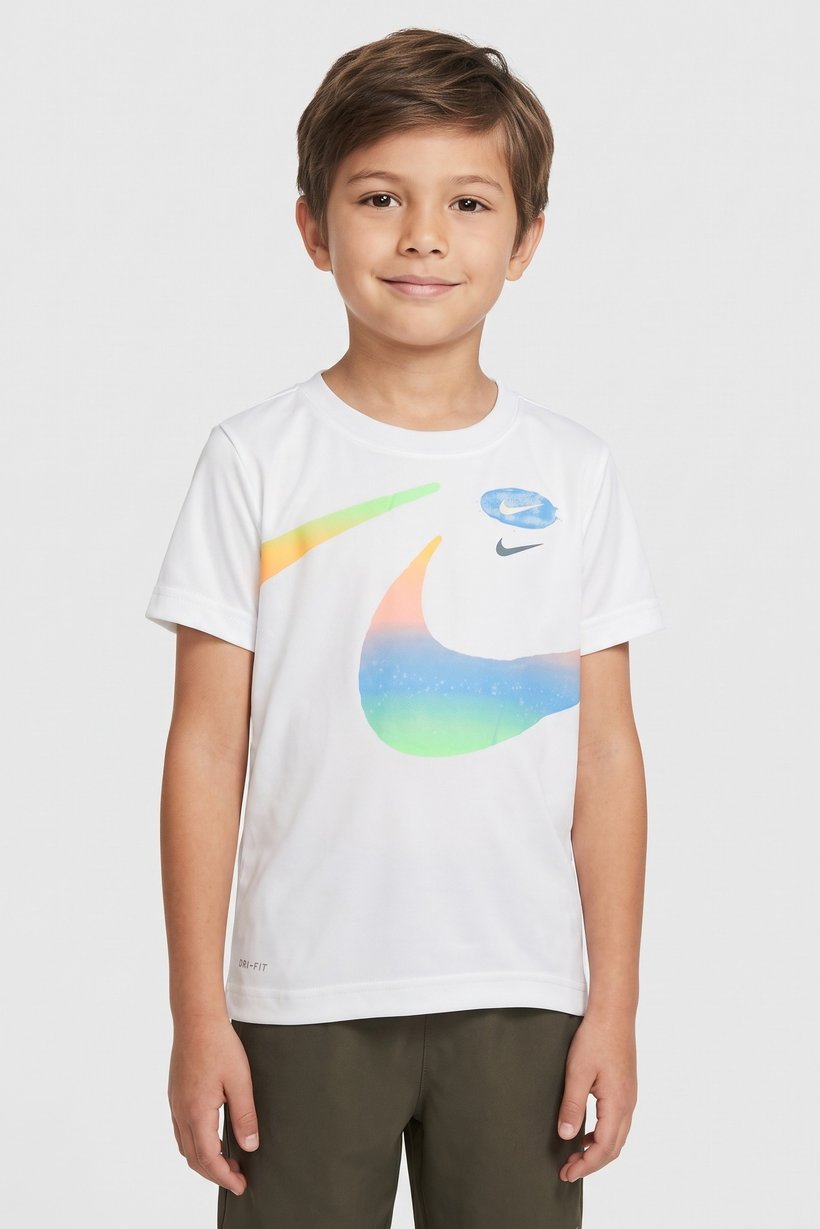 Kids Boy Short Sleeve Training T-Shirt, White