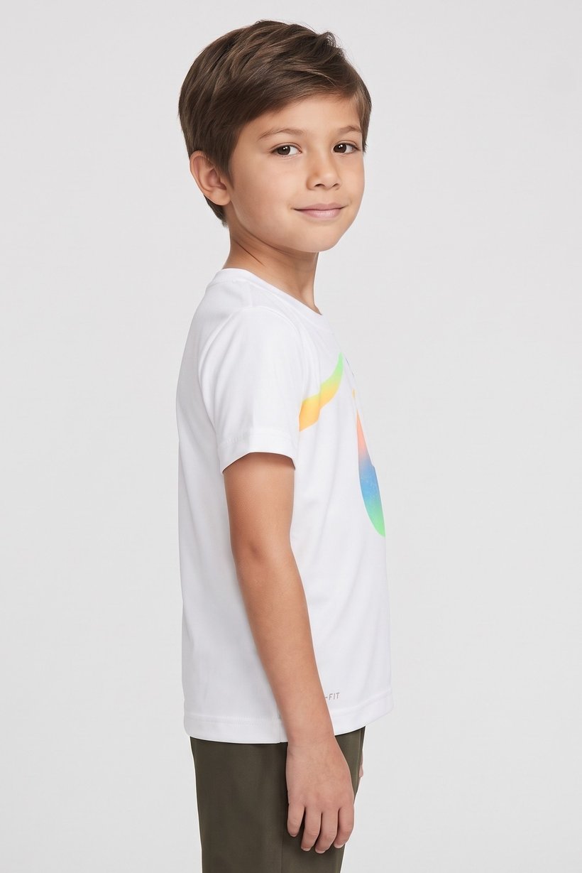 Kids Boy Short Sleeve Training T-Shirt, White