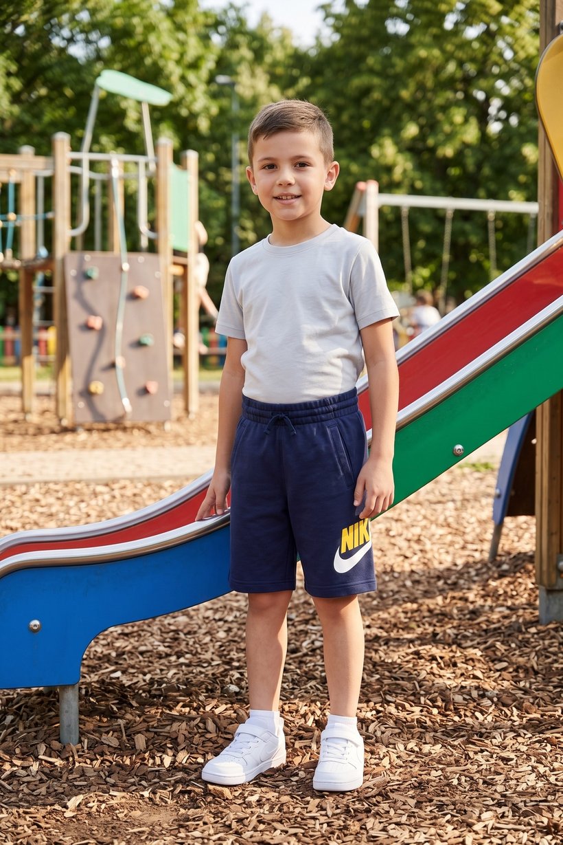 Kids Boy Sportswear Fit Outdoor Shorts, Navy