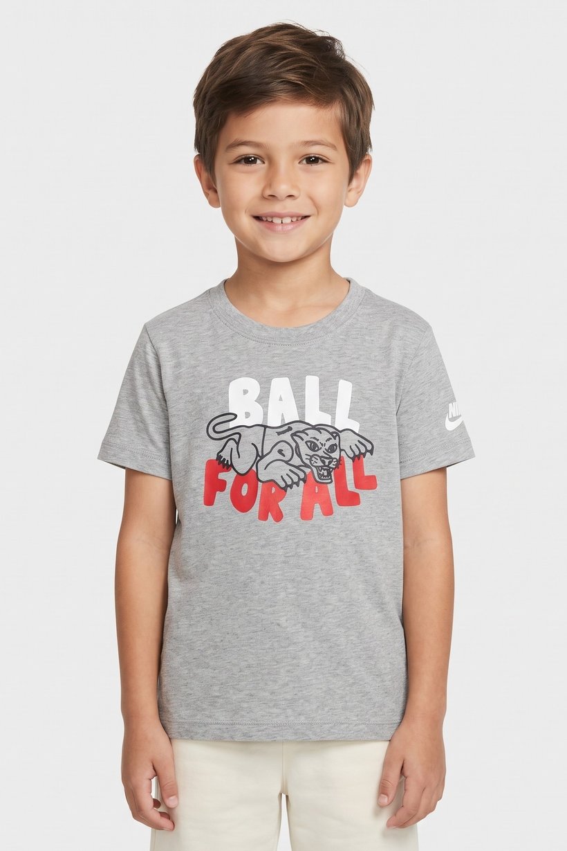 Kids Boy Sportswear Fit Short Sleeve Outdoor T-Shirt, Grey