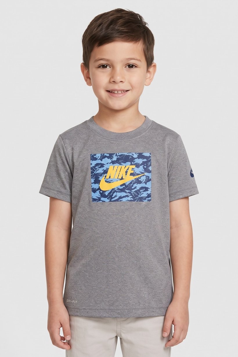 Toddlers Boy Short Sleeve Camouflage Outdoor T-Shirt, Grey
