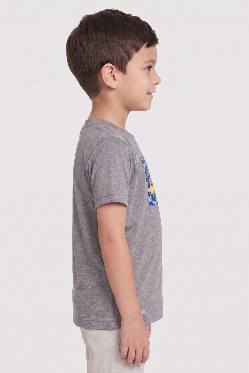 Toddlers Boy Short Sleeve Camouflage Outdoor T-Shirt, Grey