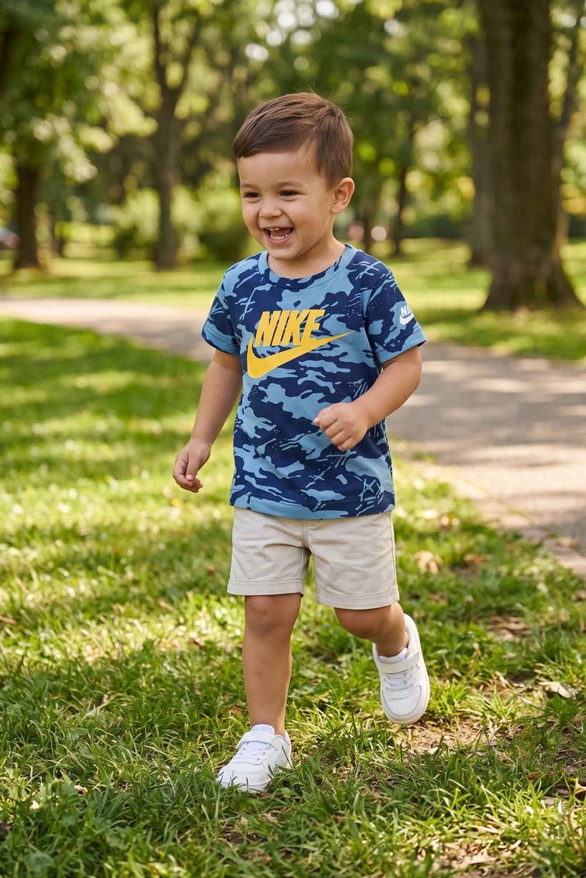 Toddlers Boy Round Neck Short Sleeve Top, Multicolor