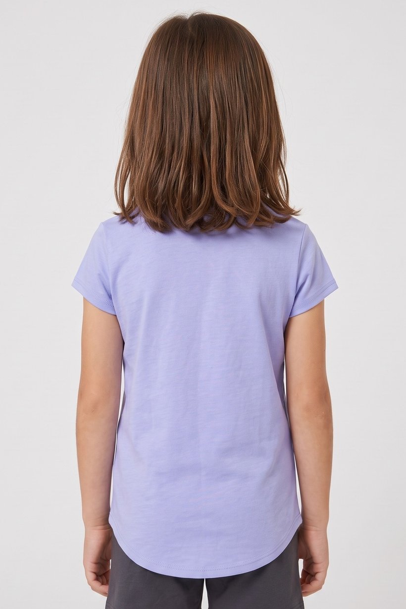 Kids Girl Sportswear Fit Short Sleeve Outdoor Top, Lavender