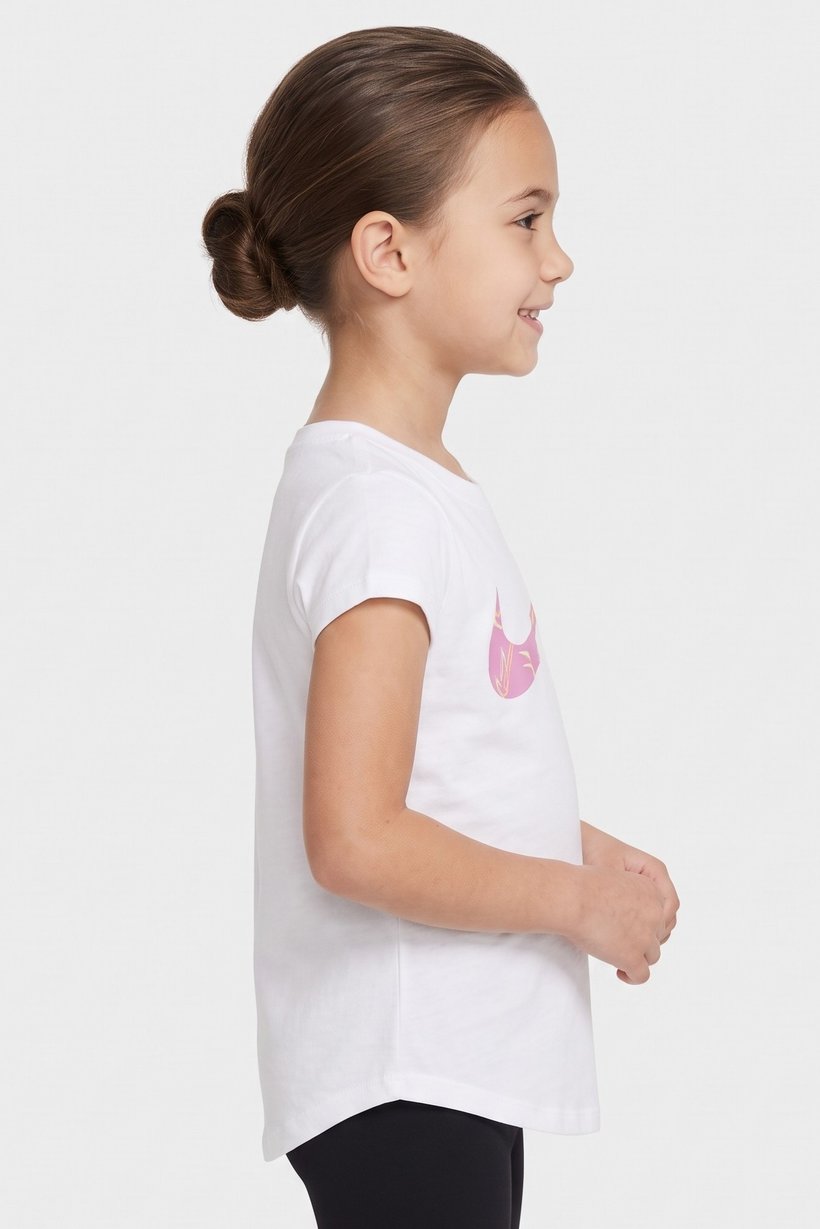Toddlers Girl Sportswear Fit Short Sleeve Outdoor Top, White