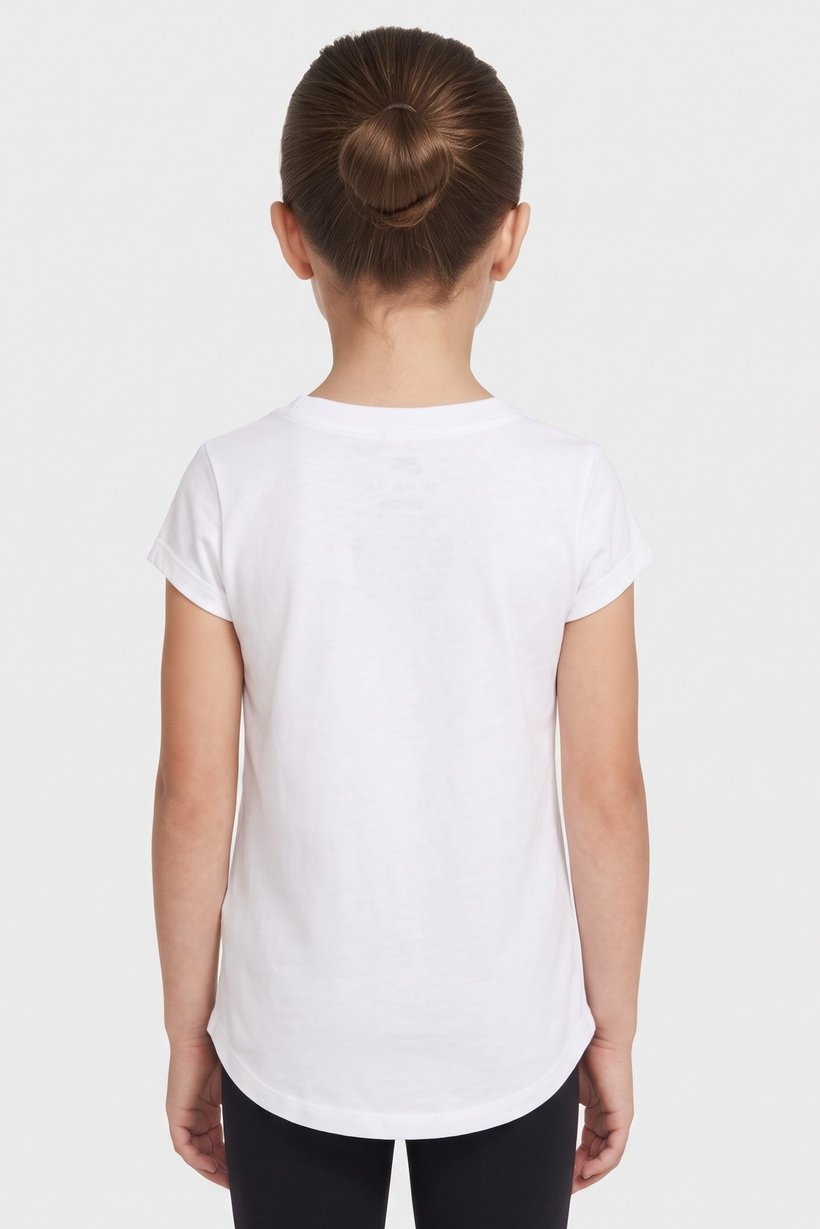 Toddlers Girl Sportswear Fit Short Sleeve Outdoor Top, White