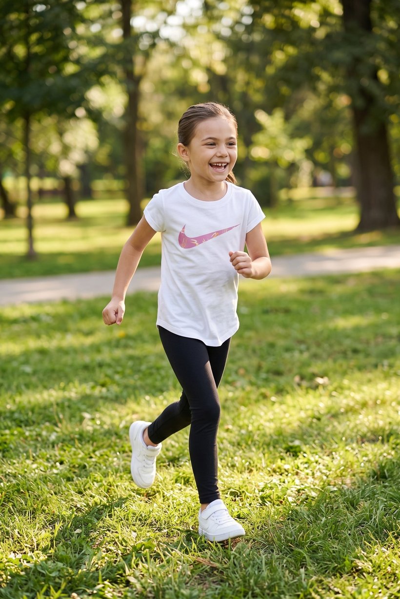 Toddlers Girl Sportswear Fit Short Sleeve Outdoor Top, White