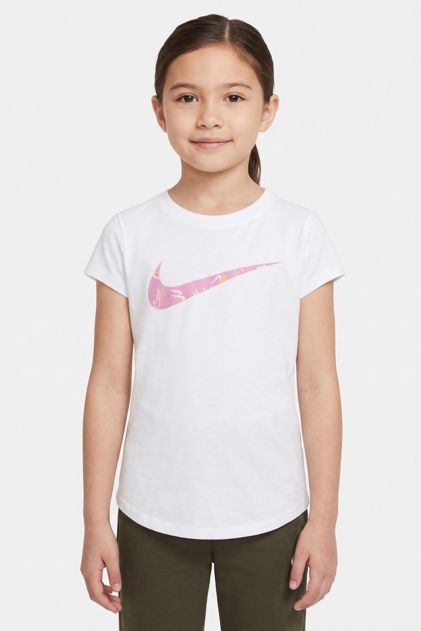 Kids Girl Sportswear Fit Short Sleeve Outdoor Top, White