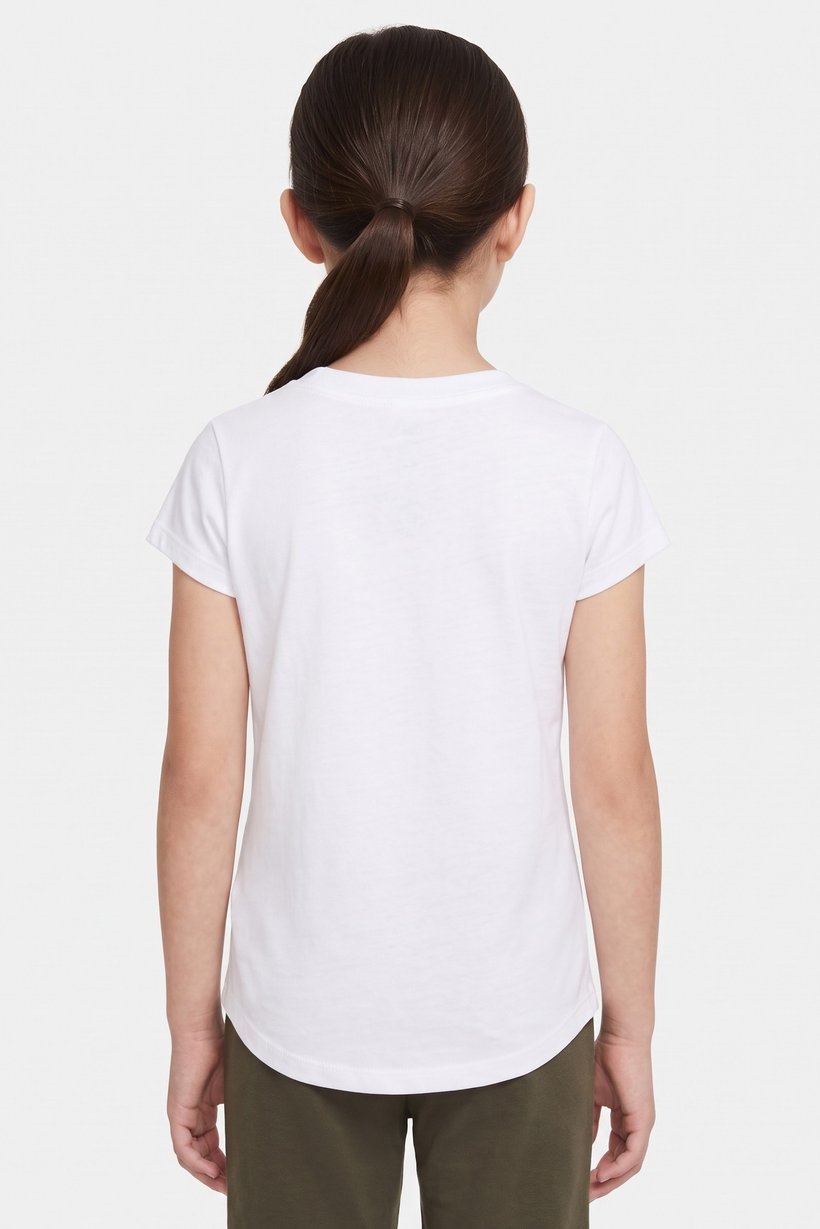 Kids Girl Sportswear Fit Short Sleeve Outdoor Top, White