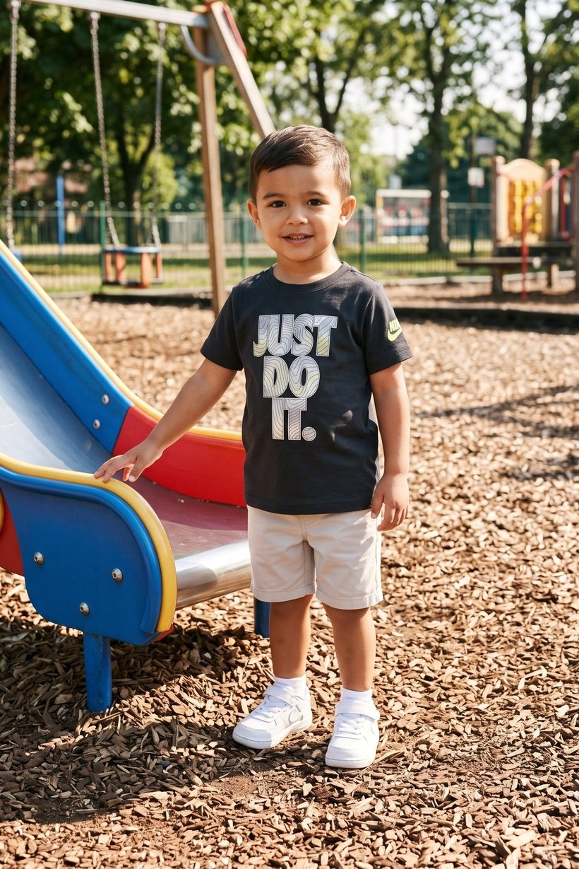 Toddlers Boy Graphic Print Short Sleeve T-Shirt  , Dark Grey